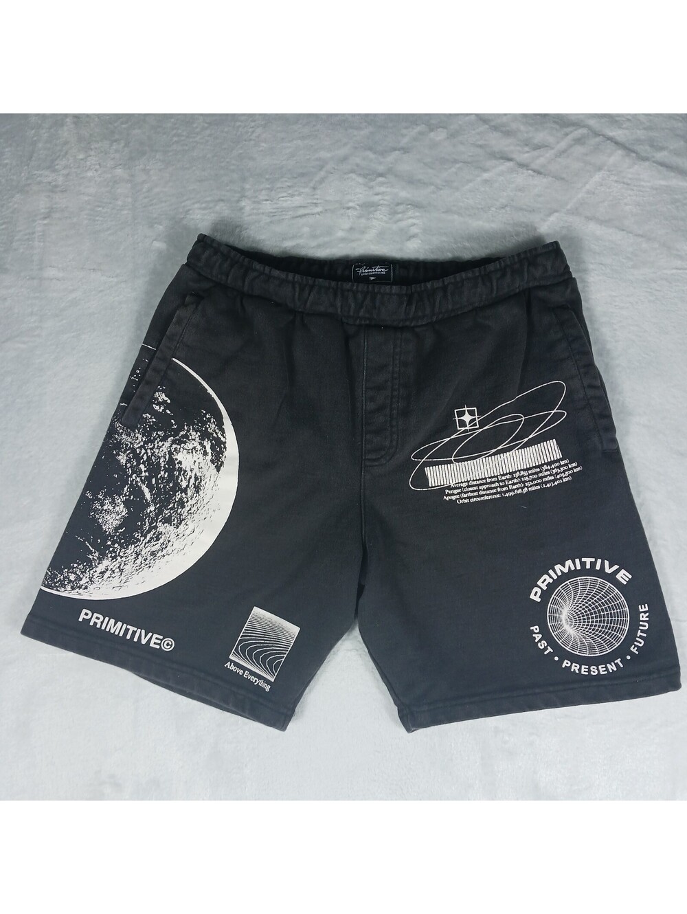 Primitive Skateboarding Lounge Lux Shorts Men's Medium Black Space Themed Skate